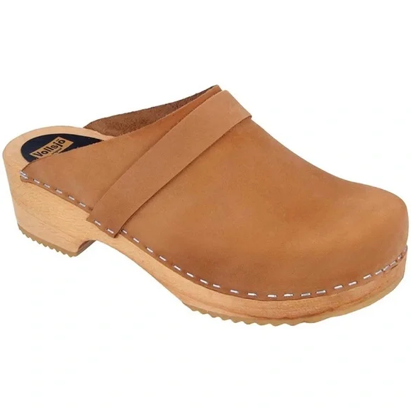 Vollsjo Shoes Vollsjo Swedish Brown Camel Suede Leather Wooden
